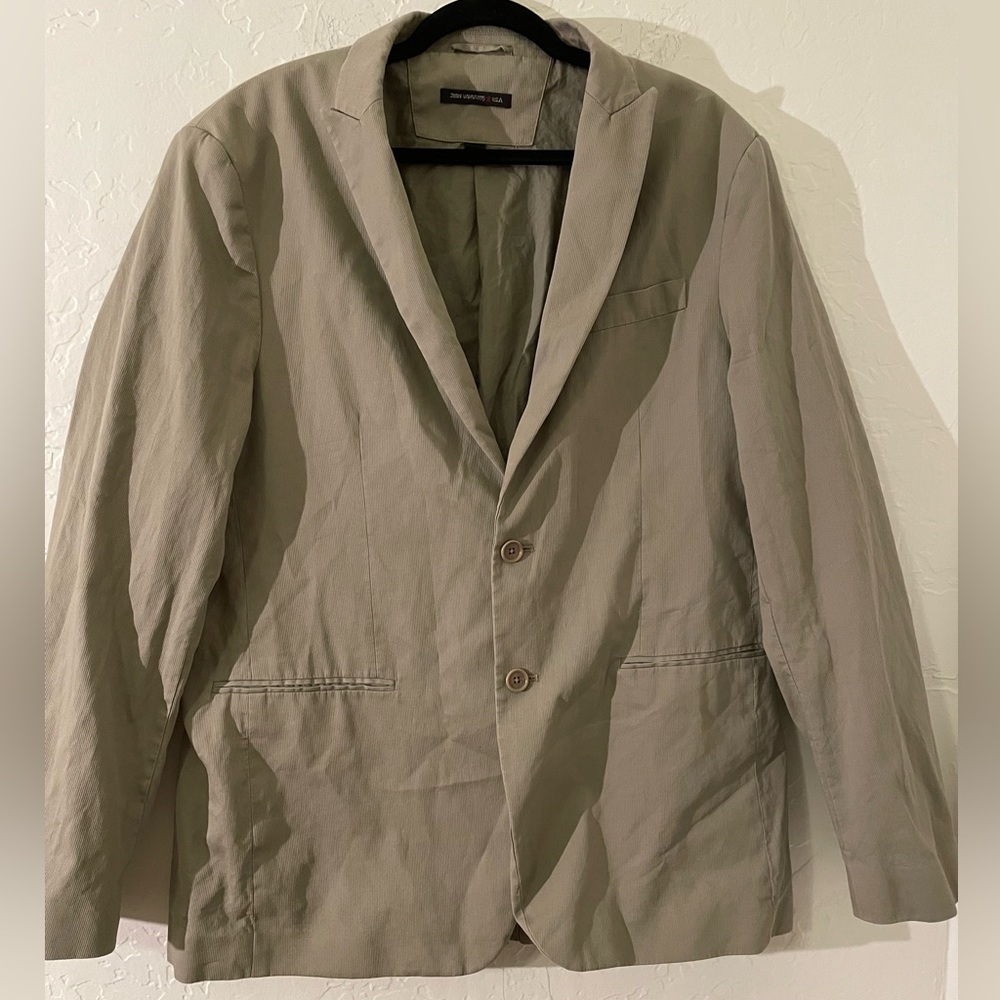 John Varvatos sports blazer. 44. Ribbed Khaki. EUC.